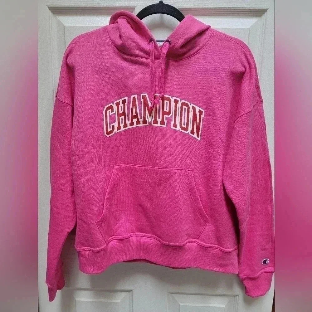Champion Women's Hooded Pull Over Sweatshirt Pink Size Small NWOT